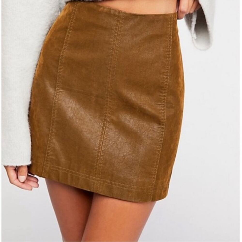 Free People Modern Femme Vegan Suede Mini Skirt Size 0 NWT